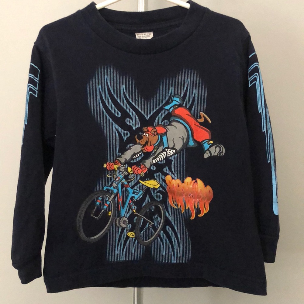 Vintage Scooby Doo Long Sleeve Navy Blue T Shirt Sz Small